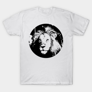 Monochrome Black White Lion T-Shirt